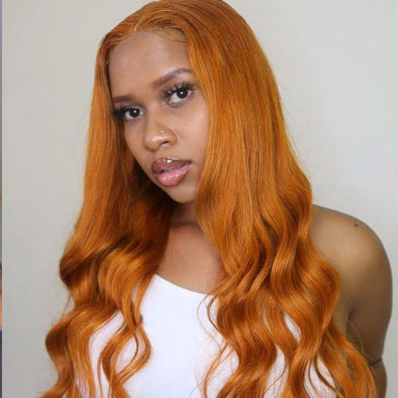 Glueless Wig Ginger Wig 13x4 Transparent Transparent Lace Front Wigs Body Wave Wig