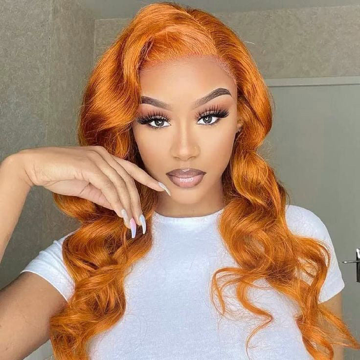 Glueless Wig Ginger Wig 13x4 Transparent Transparent Lace Front Wigs Body Wave Wig
