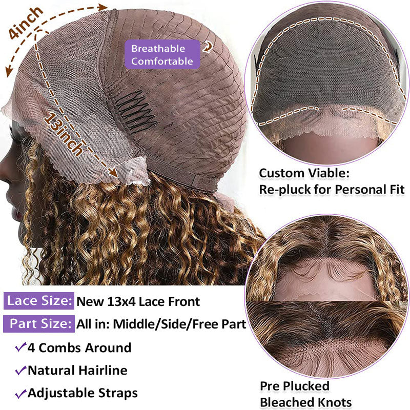 Highlight Ombre Color Wig 13x4/13x6 Transparent Frontal Transparent Lace Front Wig