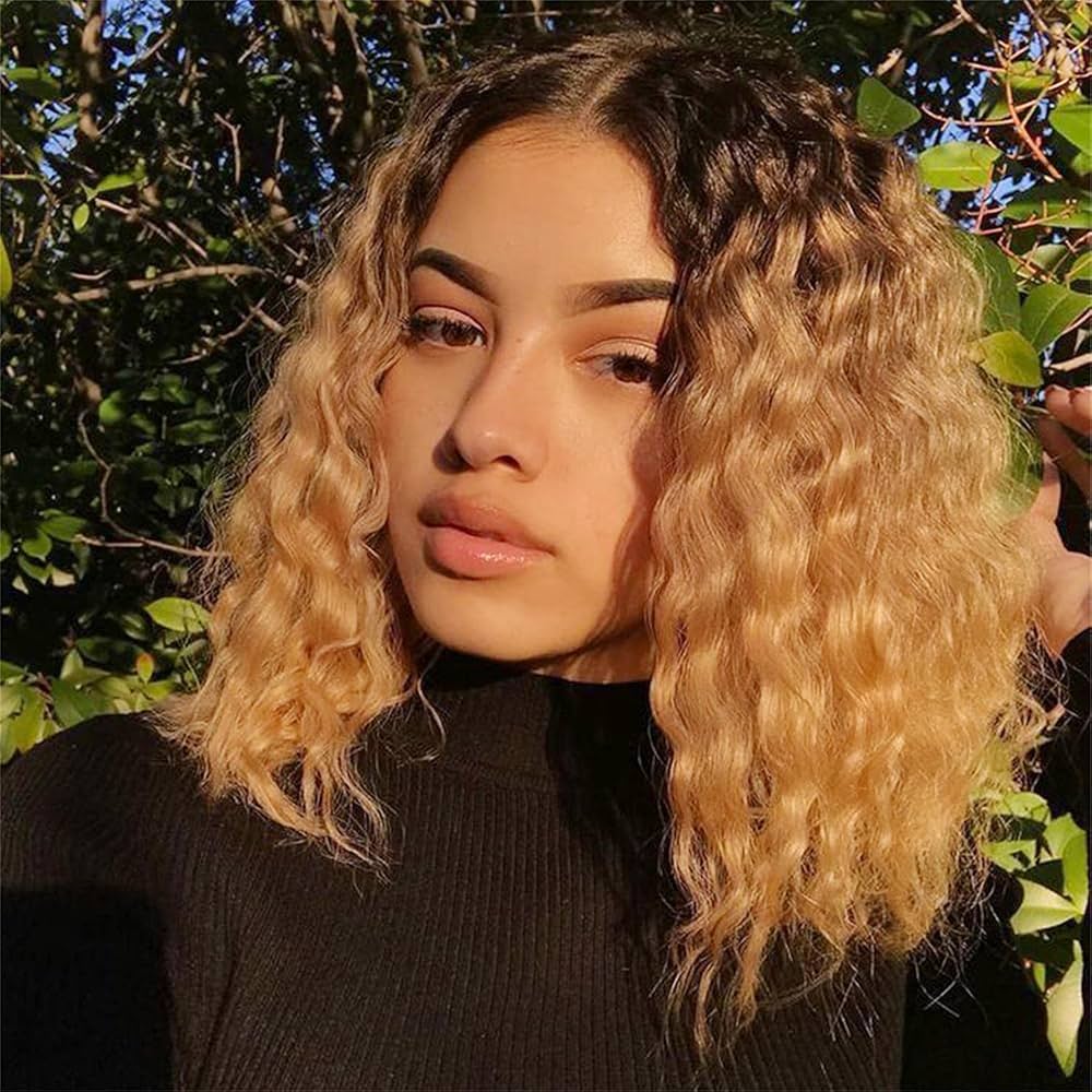 Wear&Go Omber 1B/27 Curly Wig Glueless Wigs Transparent Lace Front Wig