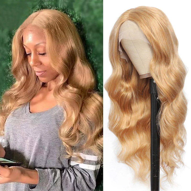 Clear Lace Body Wave 13x4/13x6 HD Lace Transparent Lace Front Wigs 180% Density Human Hair For Honey Blonde Color