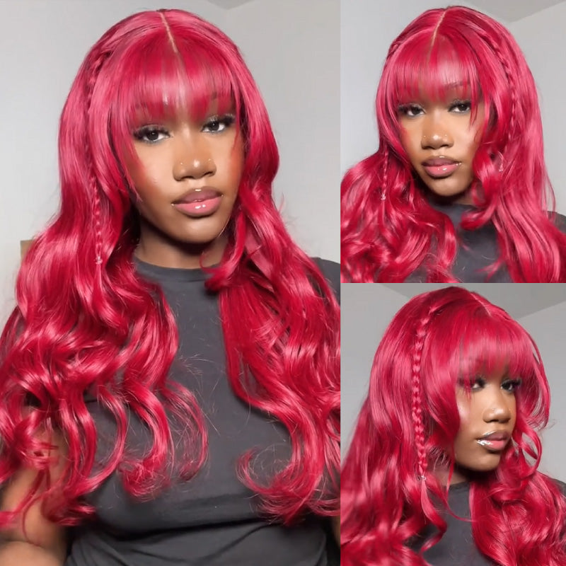 #99J Burgundy Wig Body Wave Wig 180% Density 13x4/13x6 Transparent Lace Human Hair Wig