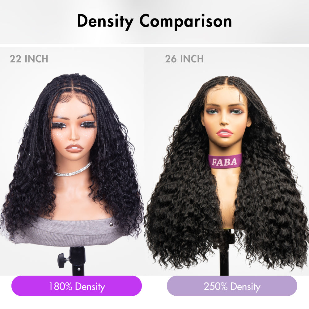 FABA Pre-Braided Lace Front Wig 9x6 HD Lace Glueless Wig with Bleached Knots & Pre-Styled Boho Braids