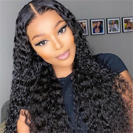 FABA Glueless Transparent Lace Wig Natural Black Curly Wear&Go Wig Beginner-Friendly