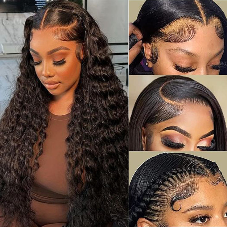 FABA Glueless Transparent Lace Wig Natural Black Curly Wear&Go Wig Beginner-Friendly