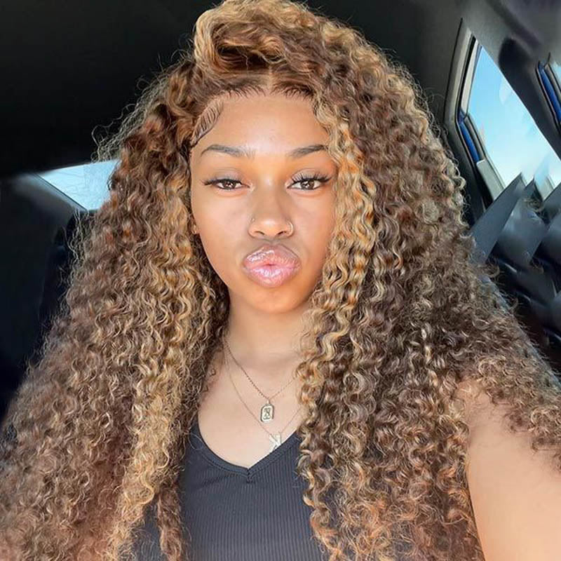 Highlight Ombre Color Wig 13x4/13x6 Transparent Frontal Transparent Lace Front Wig