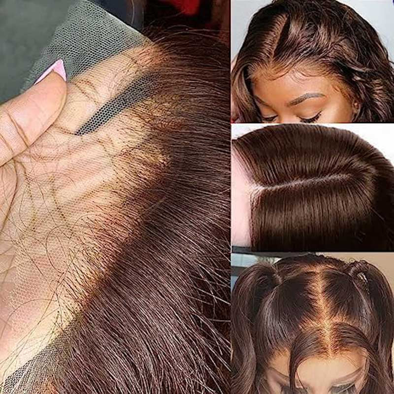 Body Wave Wig 150% Density Reddish Brown Wig 360 Lace Wigs Human Hair Wig