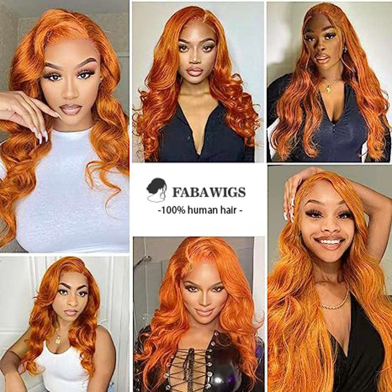 Glueless Wig Ginger Wig 13x4 Transparent Transparent Lace Front Wigs Body Wave Wig
