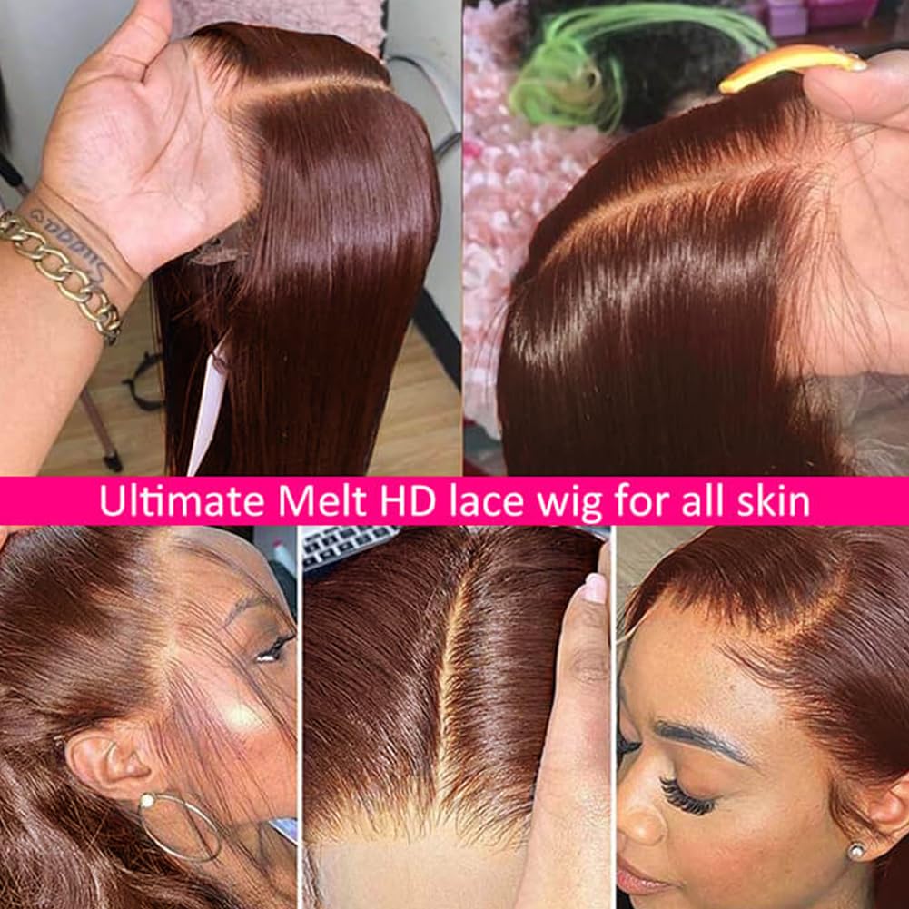 Pre-Cut Lace Wear Go Glueless Wig Dark Brown Pure Color Straight Breathable