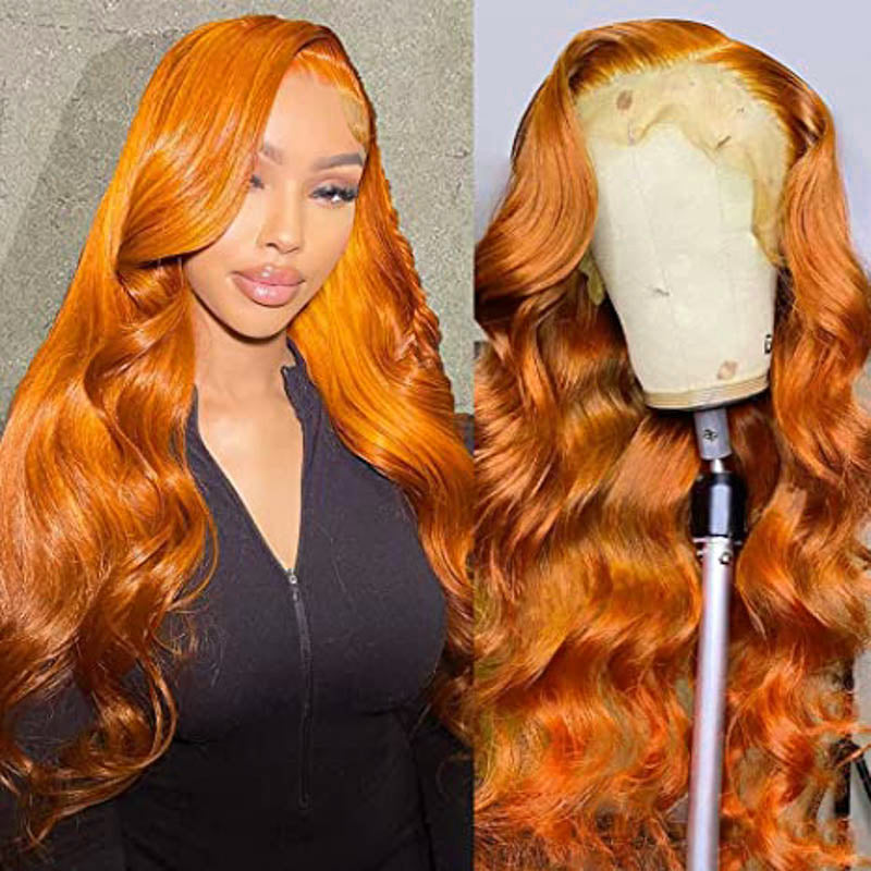 Glueless Wig Ginger Wig 13x4 Transparent Transparent Lace Front Wigs Body Wave Wig