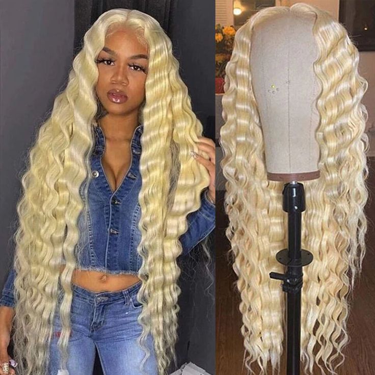 Glueless Wigs Honey Blonde Color Loose Wave Wig Transparent Lace Front Wig Any Part