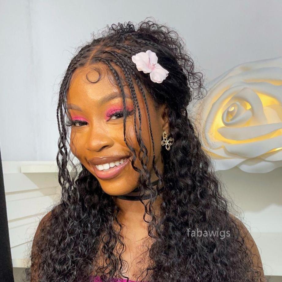 FABA Pre-Braided Lace Front Wig 9x6 HD Lace Glueless Wig with Bleached Knots & Pre-Styled Boho Braids