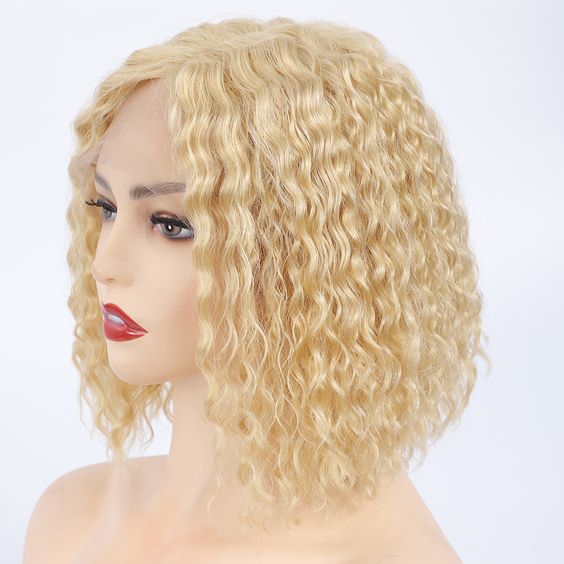 #613 Blonde Wig Curly Short Bob Wig 180% Density  13x4/13x6 Closure Lace Front Wig