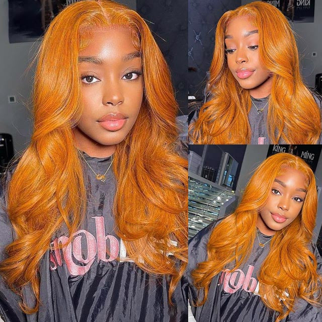 Glueless Wig Ginger Wig 13x4 Transparent Transparent Lace Front Wigs Body Wave Wig
