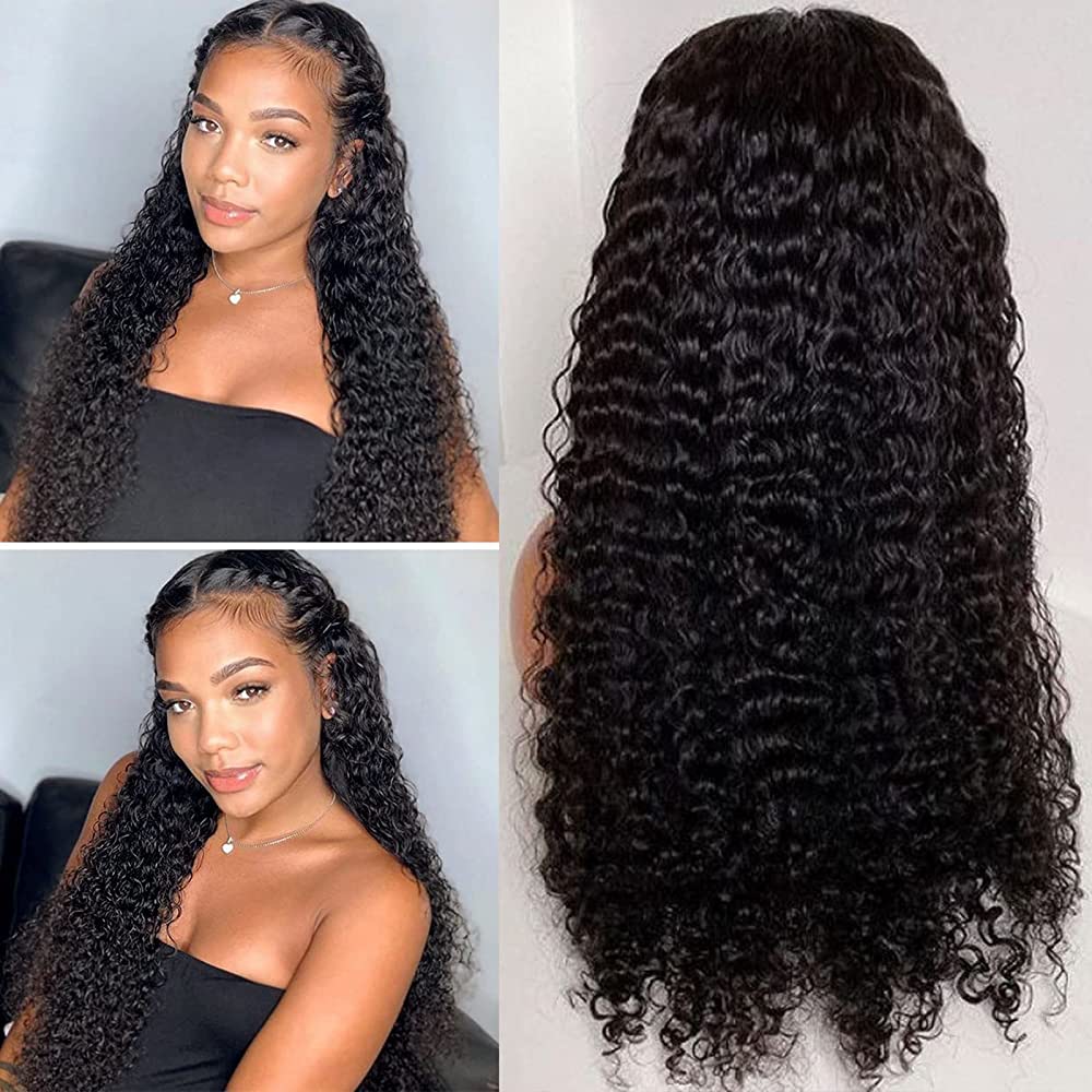 FABA Glueless Transparent Lace Wig Natural Black Curly Wear&Go Wig Beginner-Friendly