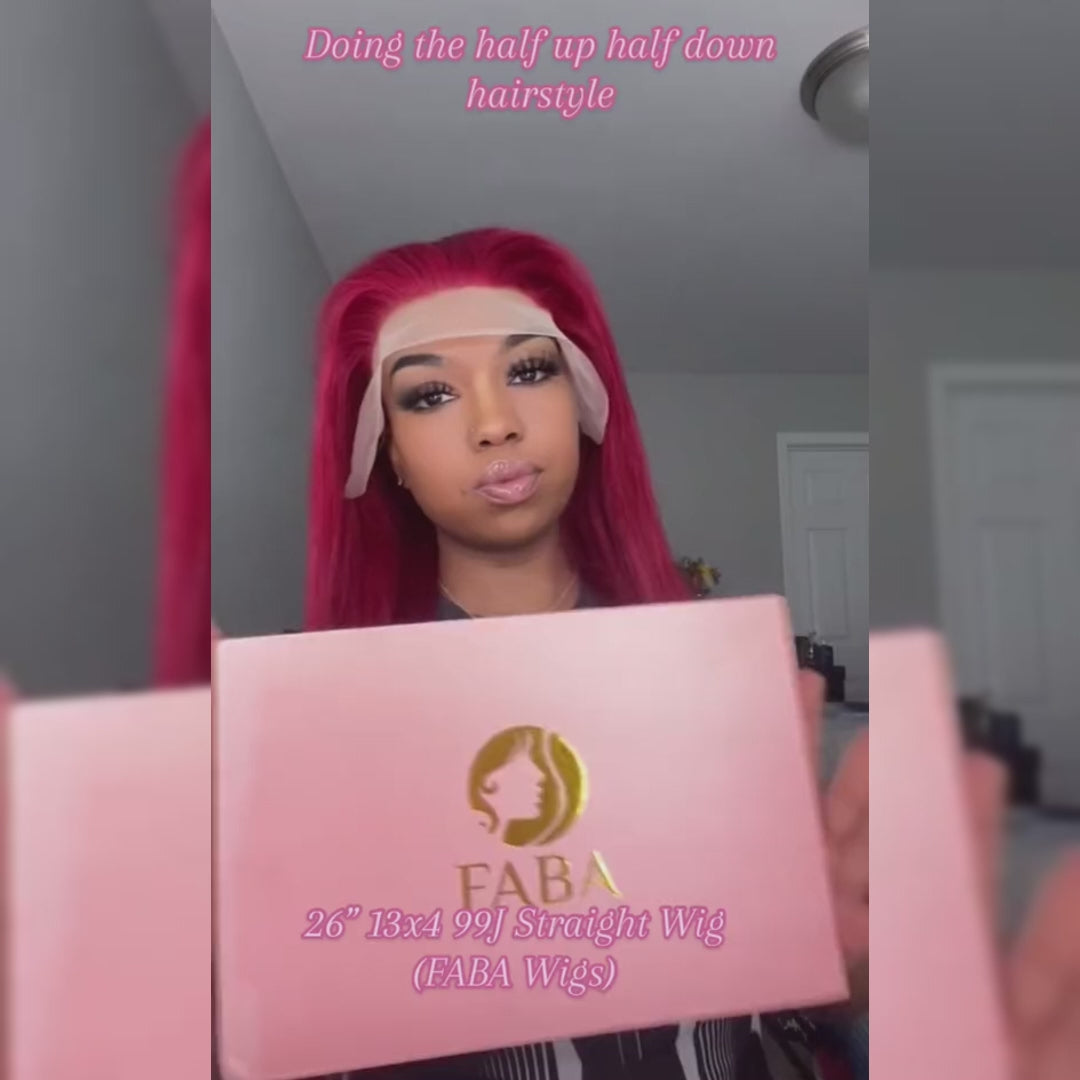 FABA Best Straight Wig 99J Color Wig 13x4/13x6 Lace Wigs 180% Density Pre Plucked Human Hair Wig