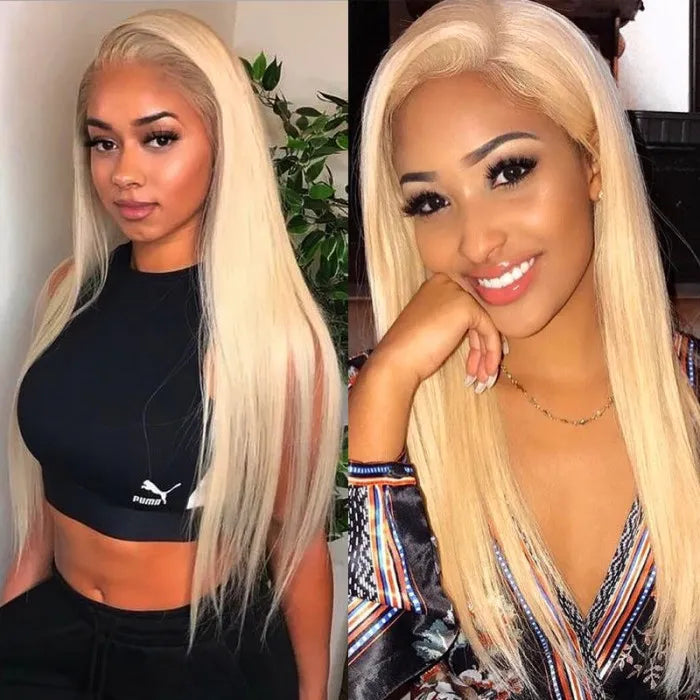 613 Blonde Straight Wig 180% Density Wig 360 Transparent Lace Front Wigs