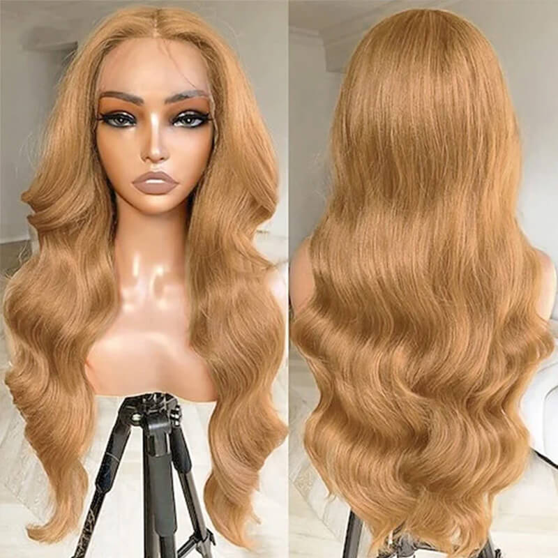 Clear Lace Body Wave 13x4/13x6 HD Lace Transparent Lace Front Wigs 180% Density Human Hair For Honey Blonde Color