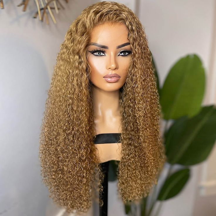 Honey Blonde Color 180% Density Wig Deep Wave Hair 13x4/13x6 HD Lace Front Human Hair Wigs With Baby Hair