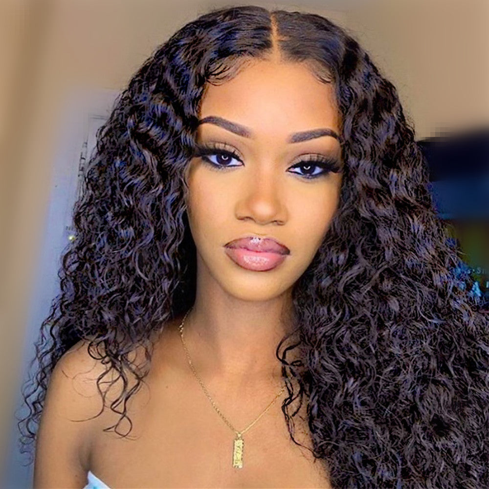 Deep Wave 13x4/13x6 HD Lace Wig Pre-Cut Lace Closure 180% Density Human Hair