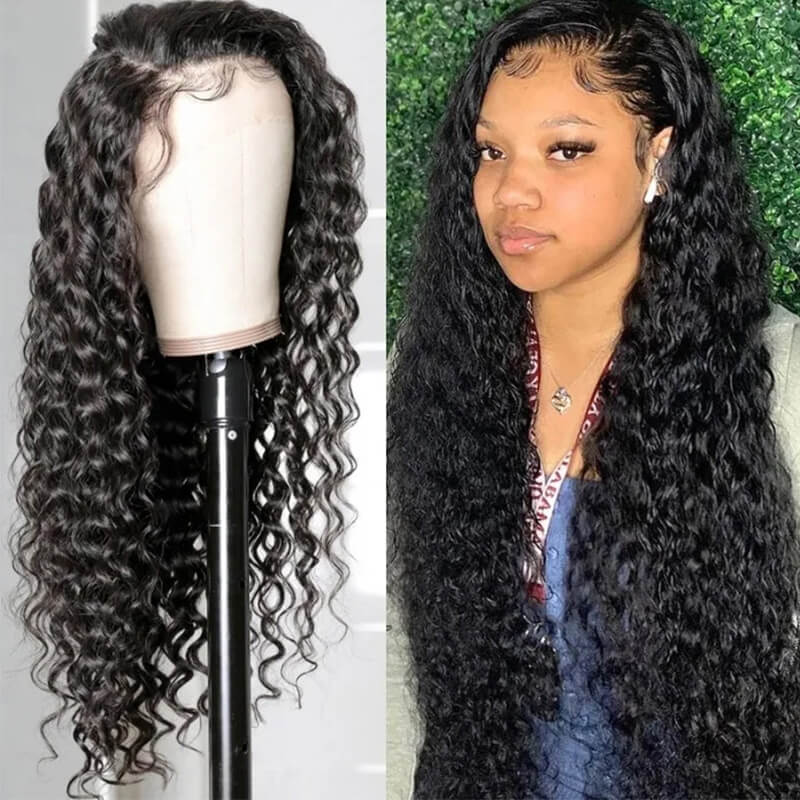 Best Seller Deep Wave Wig 4x4/13x4/13x6 Lace Closure Wig Human Hair 150% Density