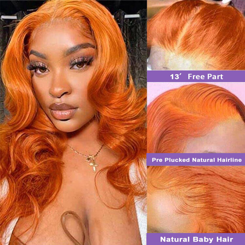 Ginger Wig Body Wave Lace Front Wig Hair Wig 4x4/13x4/13x6 Transparent Lace Front Wig