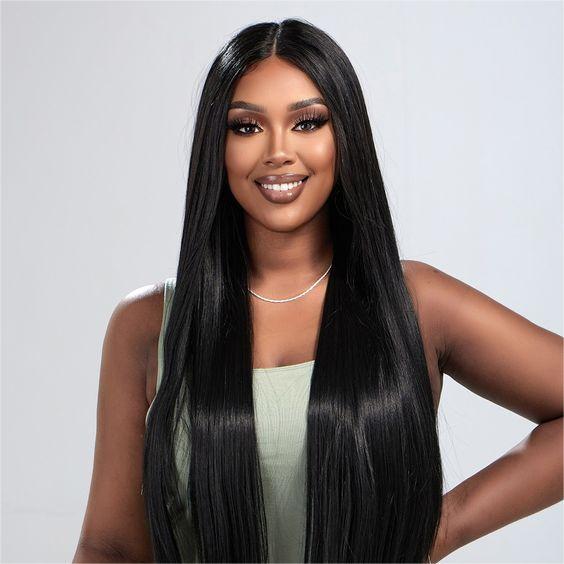 Natural Color Straight Wigs 13x4 Transparent Pre Cut Lace 180% Density Wigs