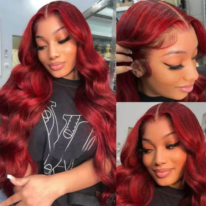 360 Full Lace Front Wigs #99J Burgundy Wig Body Wave Wig Frontal Human Hair Wig