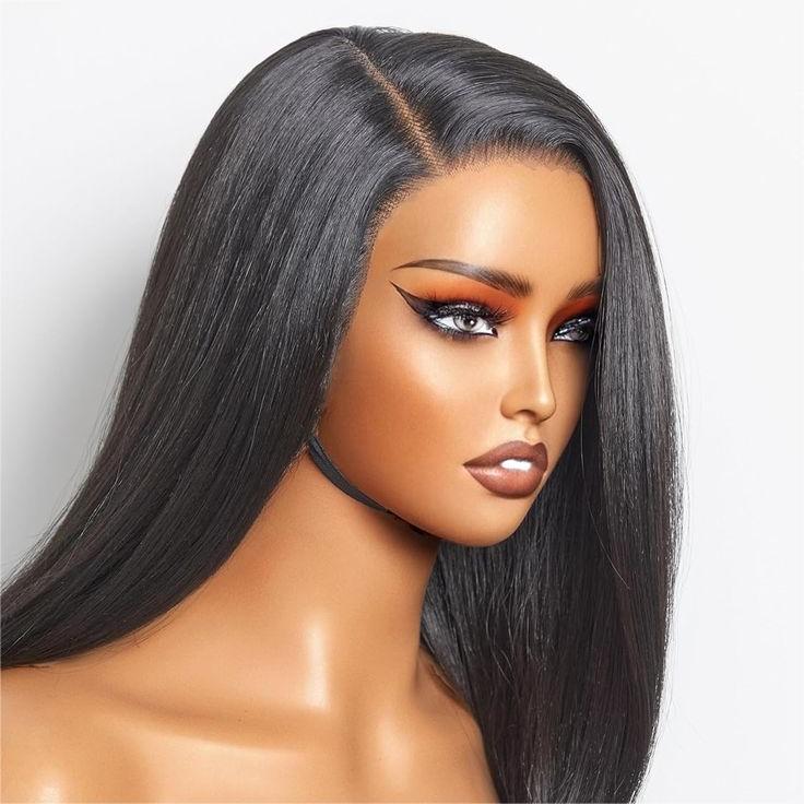 Wear & Go Glueless Wig Black Straight 13x4 Lace Wigs With Breathable Cap
