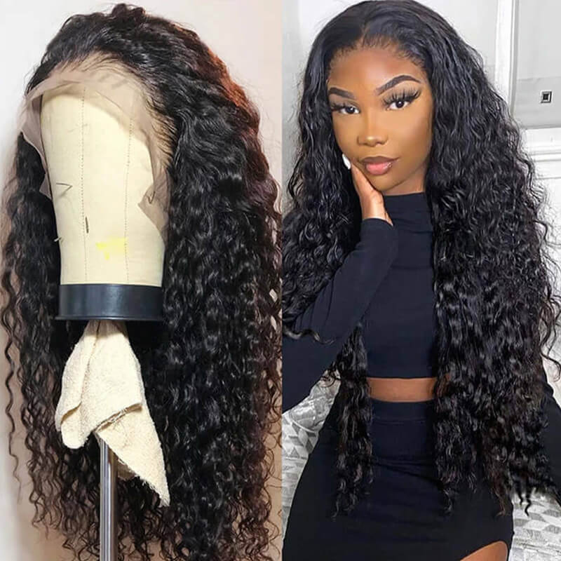 Deep Wave 4x4/13x4/13x6 Lace Wig Pre-Cut Lace Closure 180% Density Human Hair