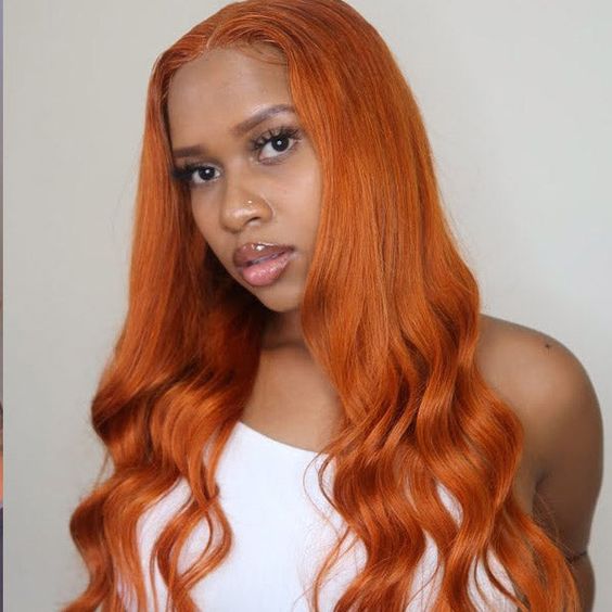 Glueless Wig Ginger Wig 13x4 Transparent HD Lace Front Wigs Body Wave Wig