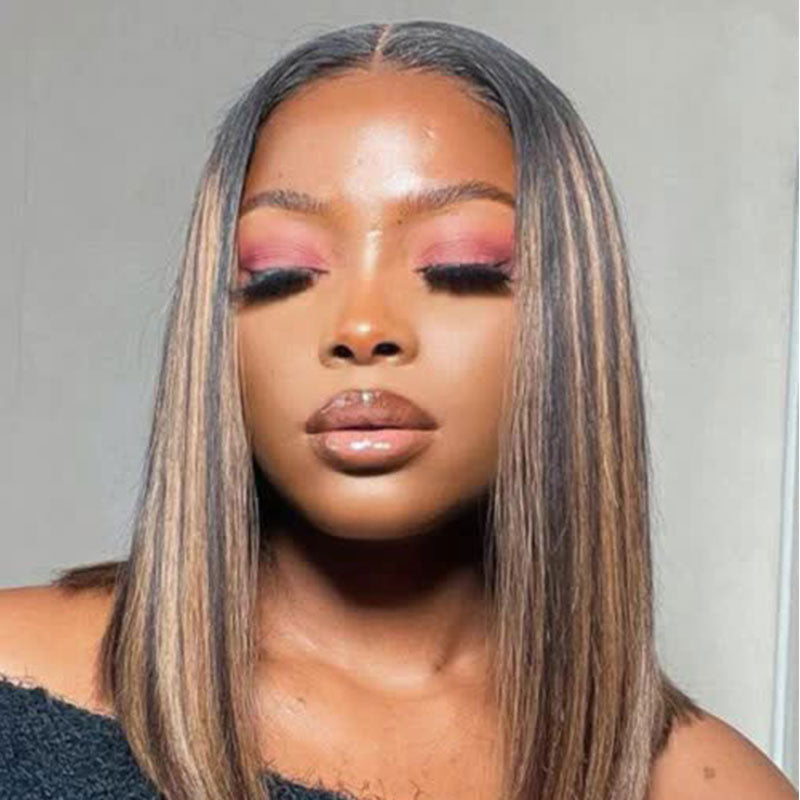 1B/27 Straight Wih Short Bob Wig Transparent Lace Front Wigs 180% Density Wig 13x4 Lace Front Wig
