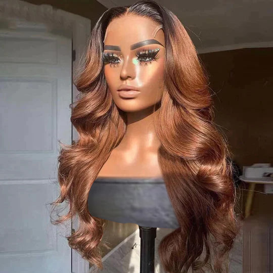 #1B/5 Ombre Body Wave 360 Transparent Lace Human Hair For Woman