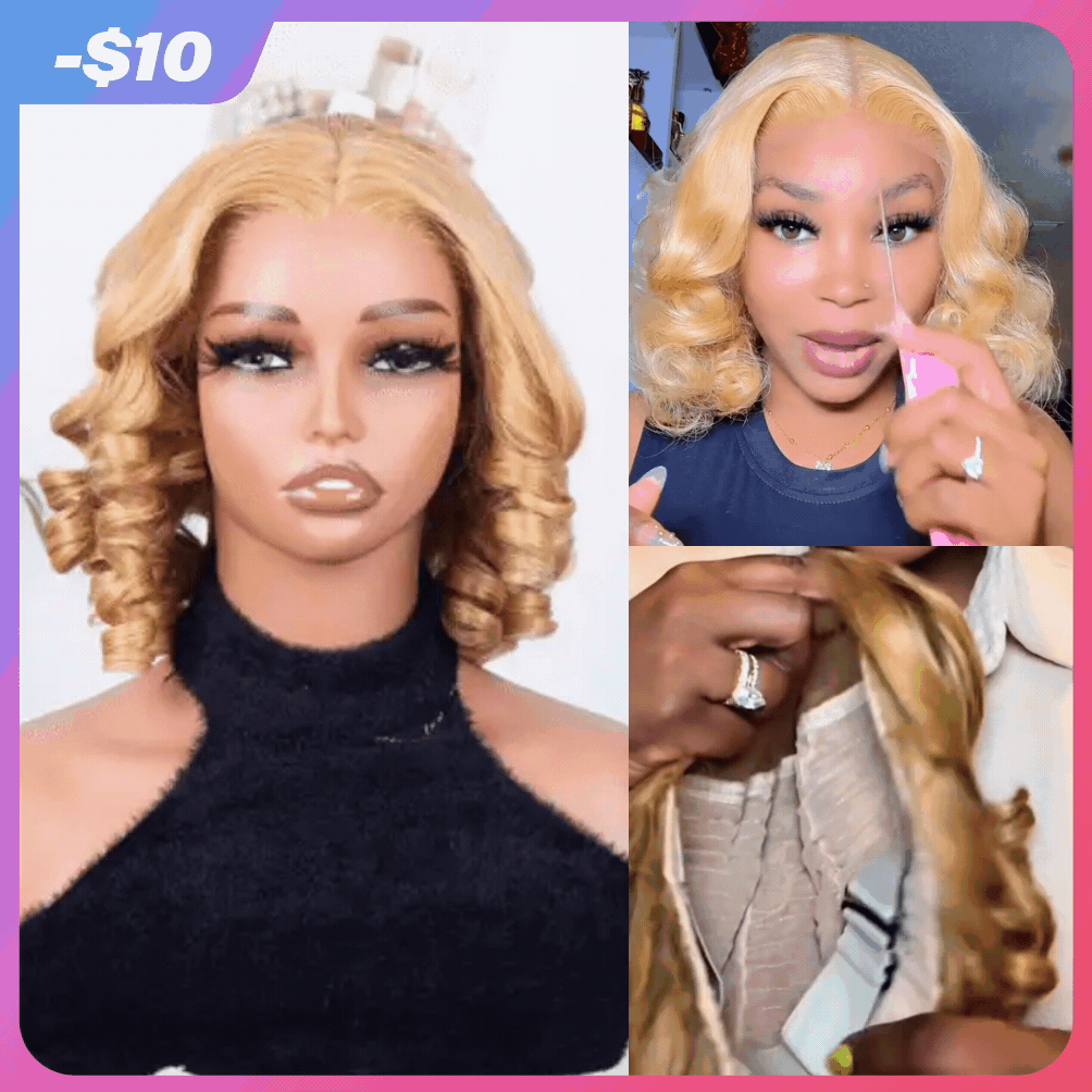 FABA Bouncy Wave Bob Wig 9x6 HD Lace Pre-Cut Bleached Knots Glueless Wear & Go Hair