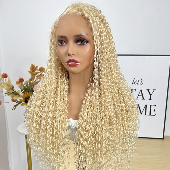 Pre-Cut Lace Wear Go Glueless Wig 613 Blonde Pure Color Curly Breathable