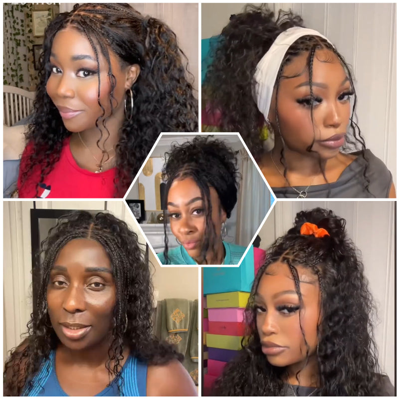 FABA Pre-Braided Lace Front Wig 9x6 HD Lace Glueless Wig with Bleached Knots & Pre-Styled Boho Braids