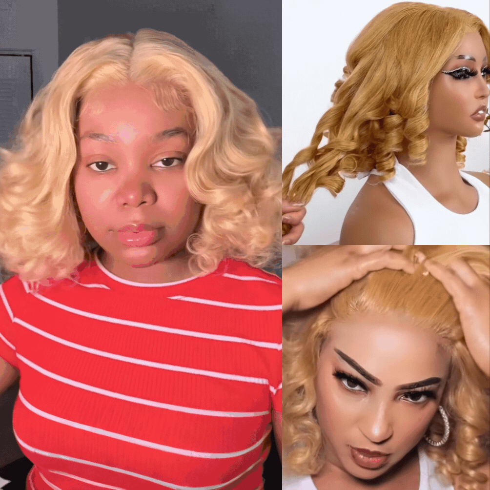 FABA Bouncy Wave Bob Wig 9x6 HD Lace Pre-Cut Bleached Knots Glueless Wear & Go Hair