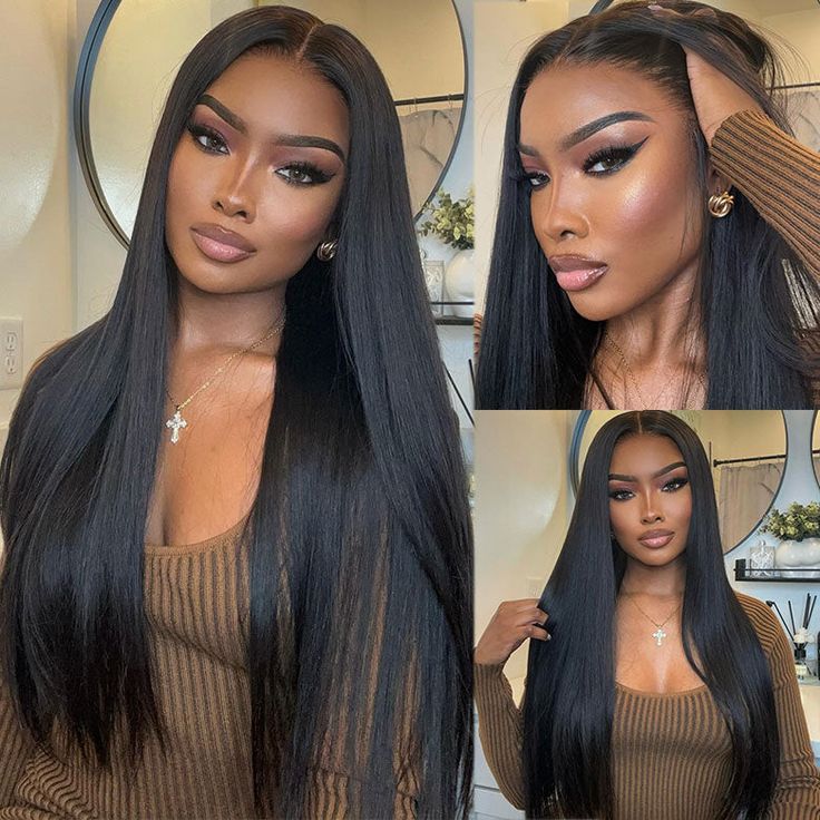 Natural Color Wig 4x4/13x4/13x6 Transparent Lace Front Wigs Breathable Cap Straight Wigs