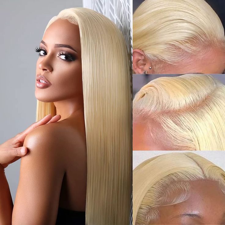 Pre-Cut Lace Wear Go Glueless Wig 613 Blonde Pure Color Straight Breathable