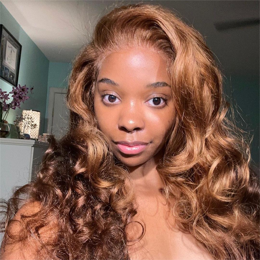 New H30/4 Brown Dark Color Body Wave Wig 180% Density Human Hair Wig