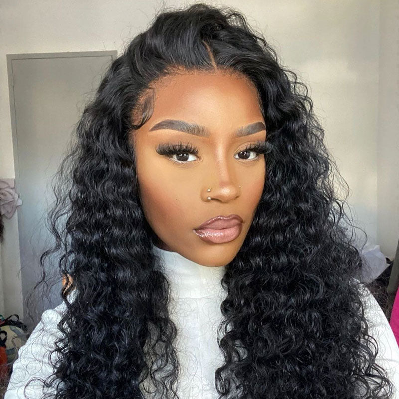 Best Seller Deep Wave Wig 4x4/13x4/13x6 Lace Closure Wig Human Hair 150% Density