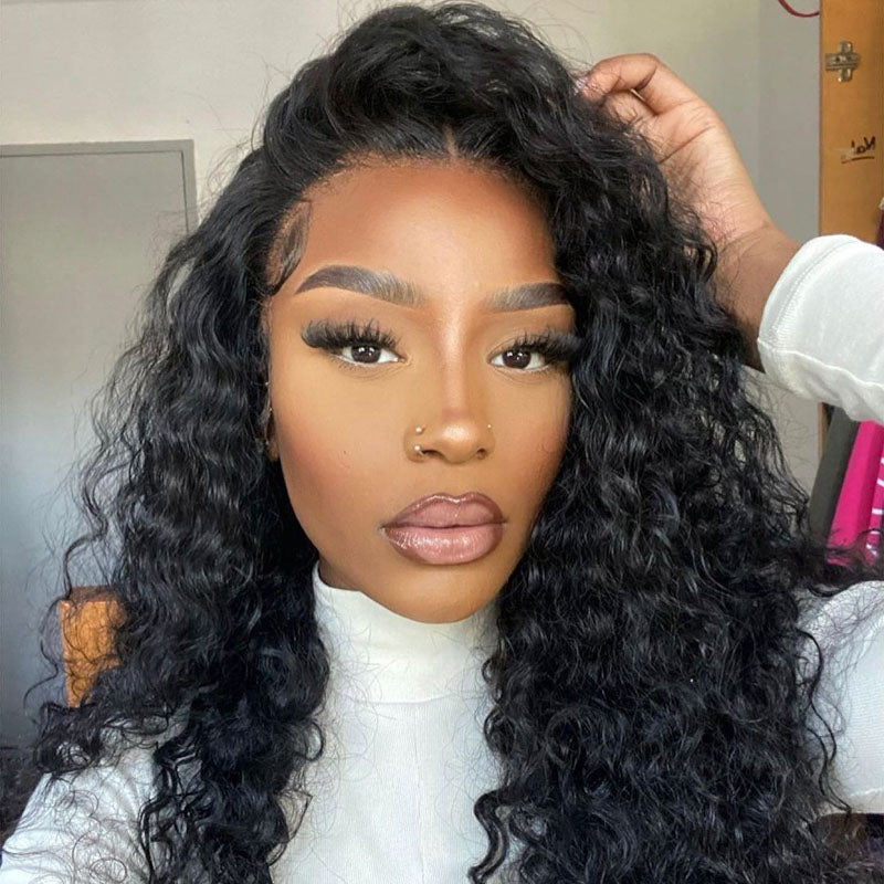 Best Seller Deep Wave Wig 4x4/13x4/13x6 Lace Closure Wig Human Hair 150% Density