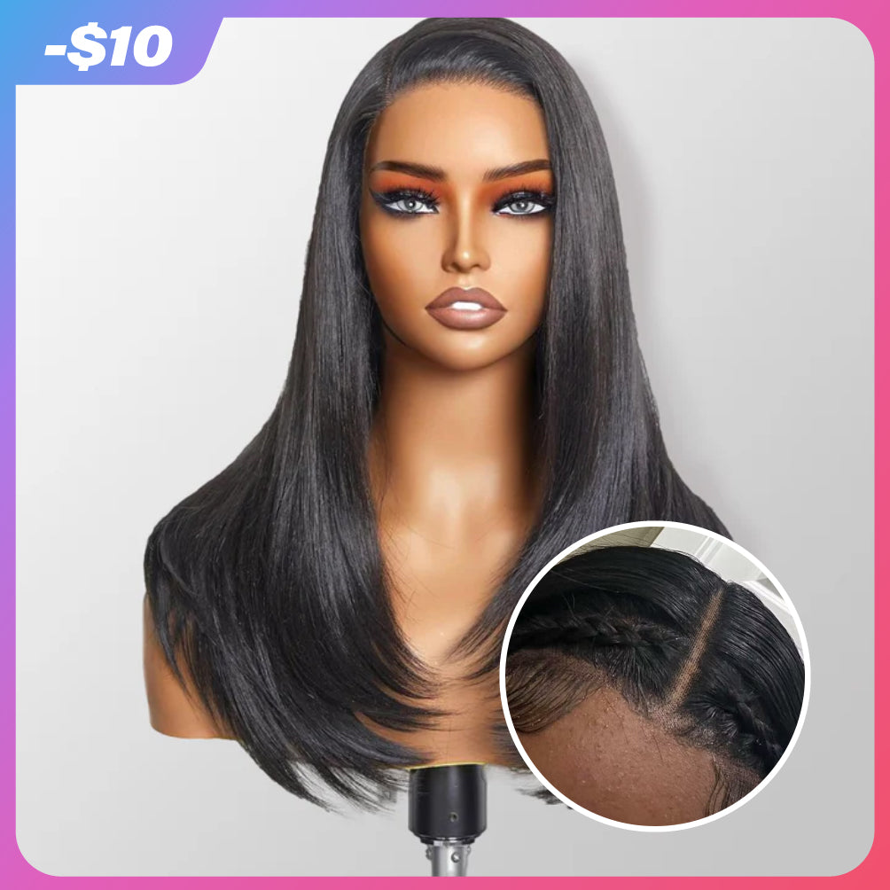 FABA Pre-Style Straight Wigs Part Max 9x6 Pre-Bleached Black Color Bye Bye Knots Glueless Wig Natural Hairline Wig