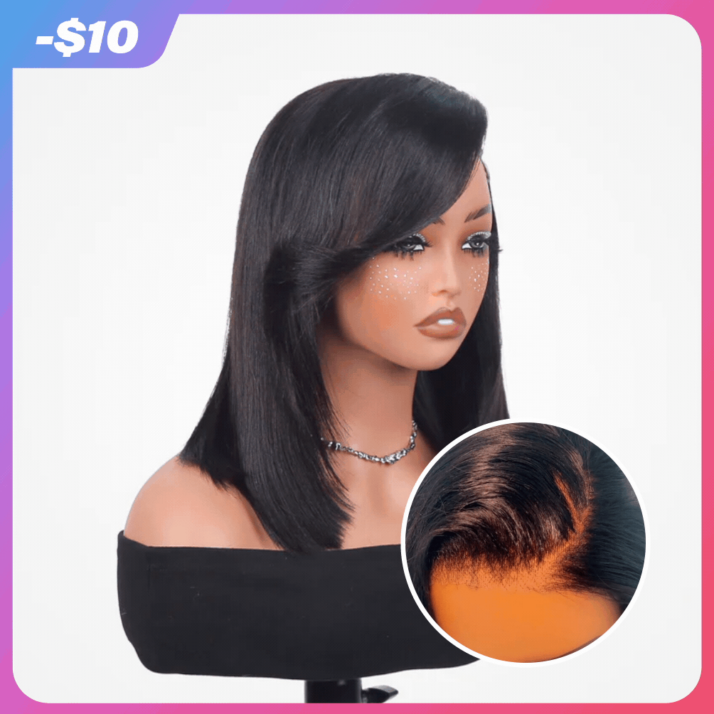 FABA Real Yaki Straight Layered Wig Pre-Styled Natural Hairline 9x6 HD Lace M-cap Glueless with Bye Bye Knots