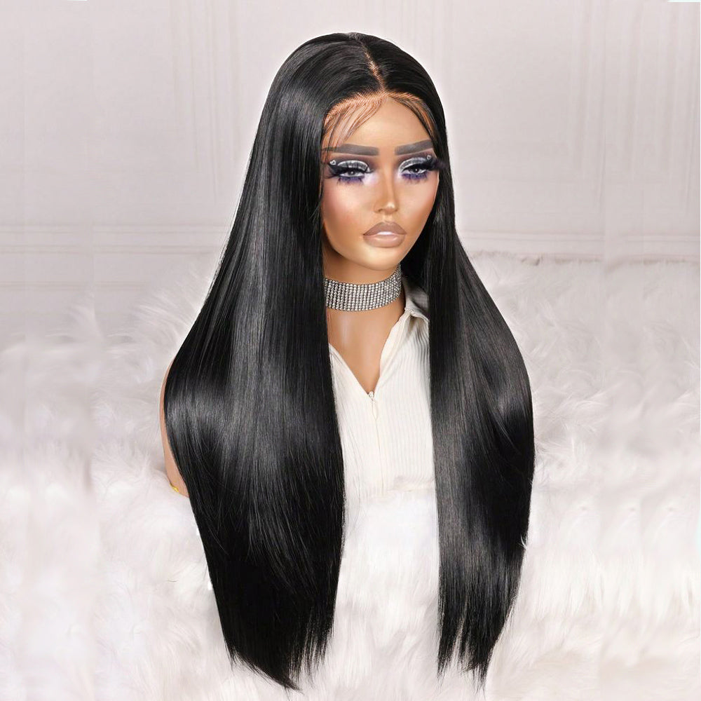 Wear & Go 15A Brazilian Premium Virgin Hair Straight Transparent Lace Front Wigs Glueless Wig