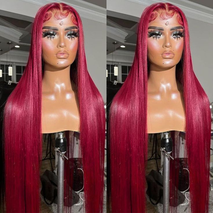 FABA Best Straight Wig 99J Color Wig 4x4/13x4/13x6 Lace Wigs 180% Density Pre Plucked Human Hair Wig