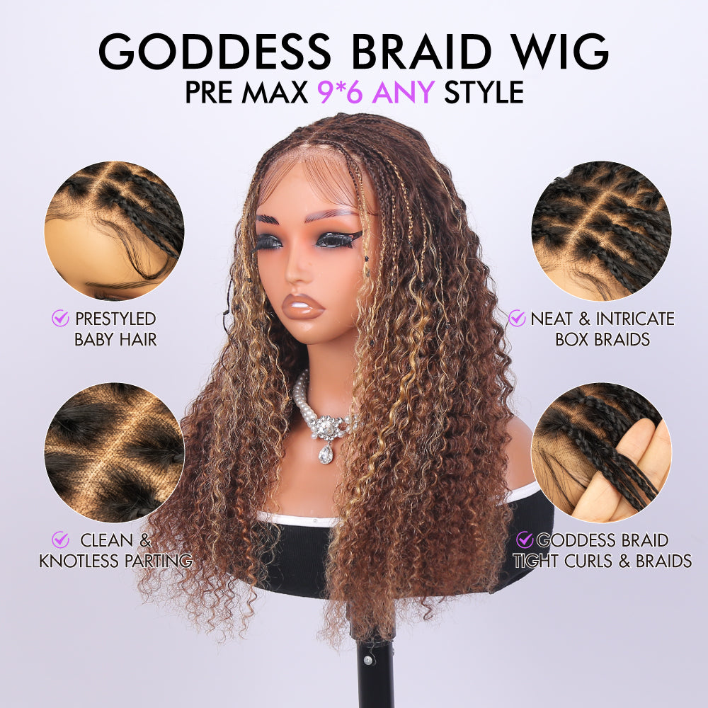 FABA Summer Highlight Boho Braid HD Lace Wig 9x6 Bleached Knots Glueless & Pre-Styled Breathable