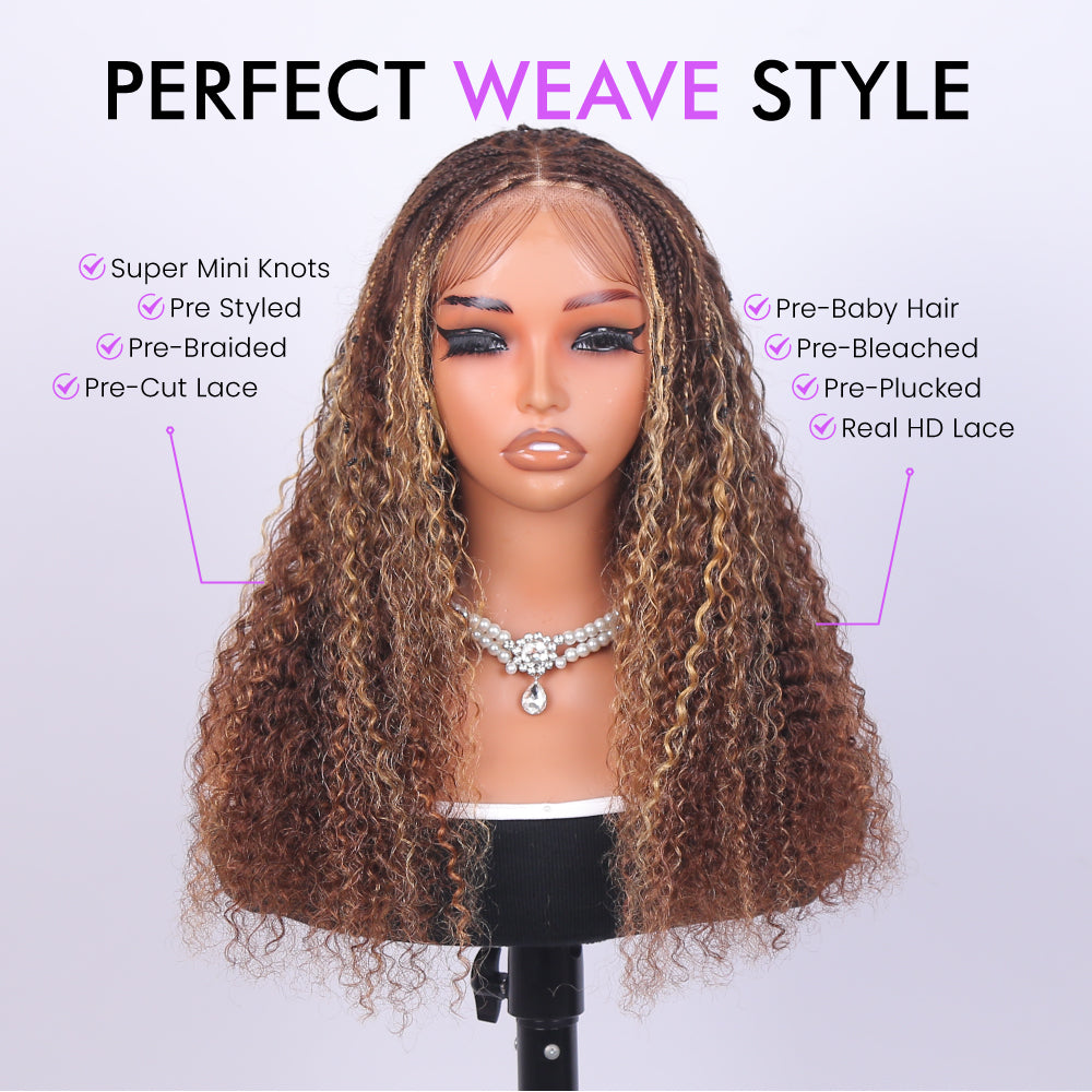 FABA Summer Highlight Boho Braid HD Lace Wig 9x6 Bleached Knots Glueless & Pre-Styled Breathable