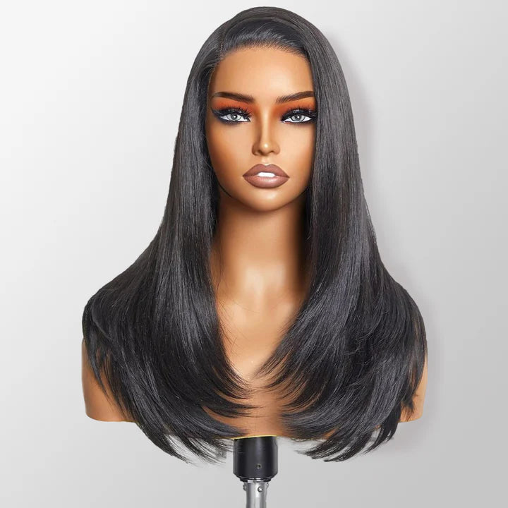 FABA Pre-Style Straight Wigs Part Max 9x6 Pre-Bleached Black Color Bye Bye Knots Glueless Wig Natural Hairline Wig