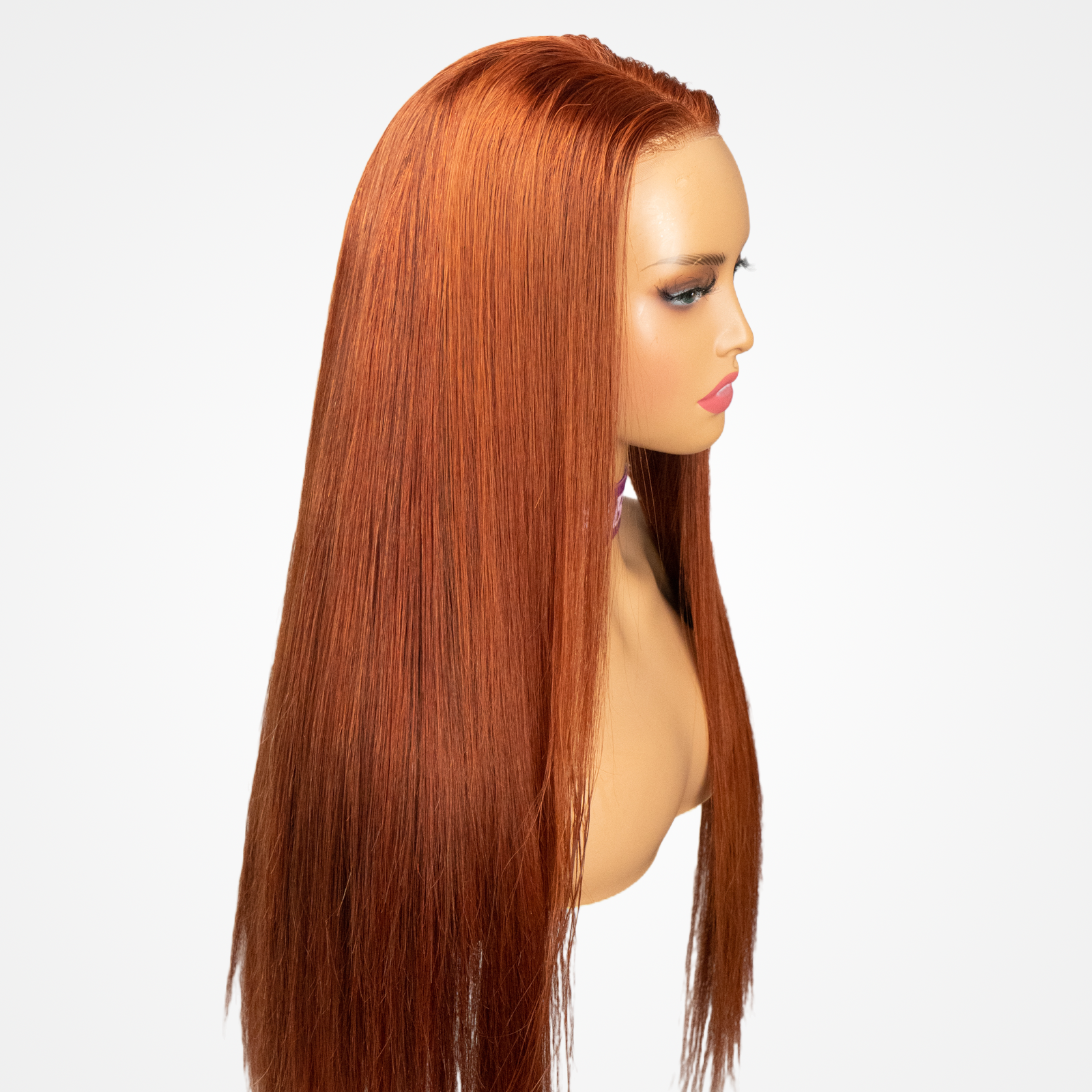 Glueless Wig Tiny Knot Transparent Lace 7x5 Lace Black Straight/ Brown Highlight Color Wig With Bleached Knots